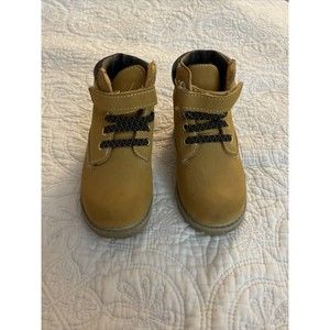 Wonder Nation Children's Brown Hook/Loop Boots Shoes Size 7 Hiking Toddler